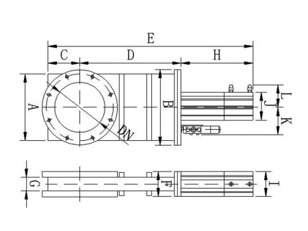 Шиберный затвор высоковакуумный. Пневматический Фланец ISO-F80 нержавеющая сталь.